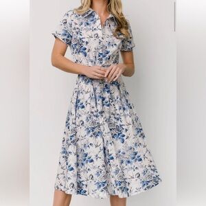 Baltic Born Blue and White Floral Lidia Maxi Dress NWT